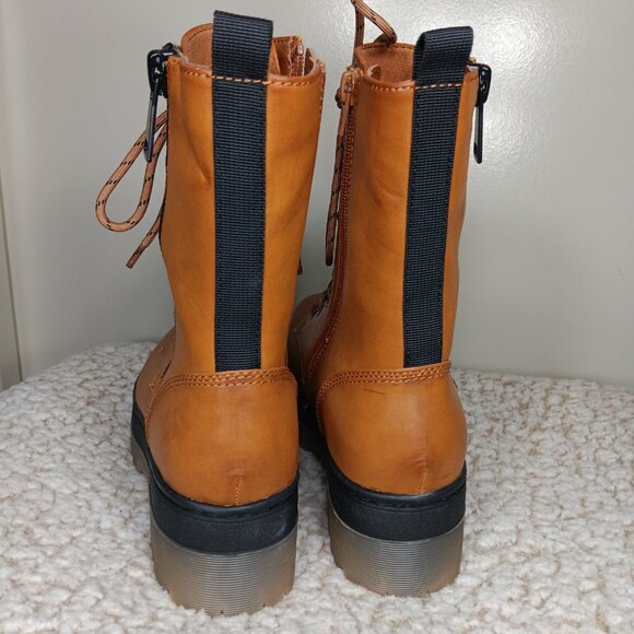 Mia Colin Lug Sole Faux Leather Combat Boots 7.5 - Picture 4 of 10